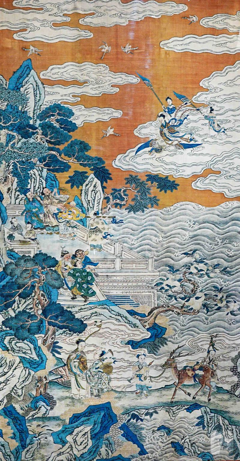 清乾隆 缂丝群仙祝寿图挂屏